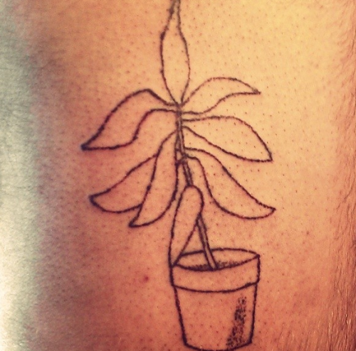 Simple Potted Plant Tattoo