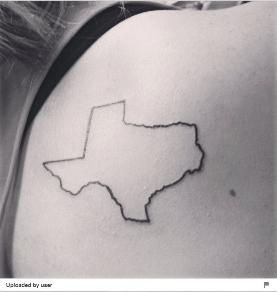 Simple Texas Outline Tattoo