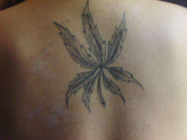 Simple Weed Plant Tattoo