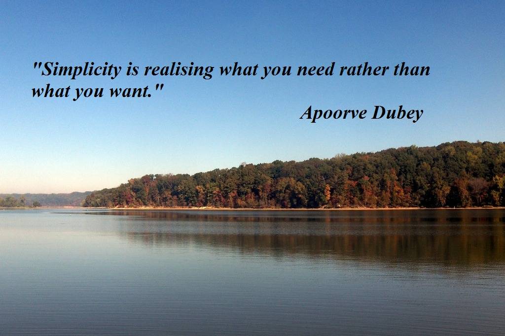 Simplicity is realising what you need rather than what you want - Apoorve Dubey