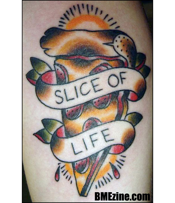 Slice Of Life Pizza Traditional Tattoo