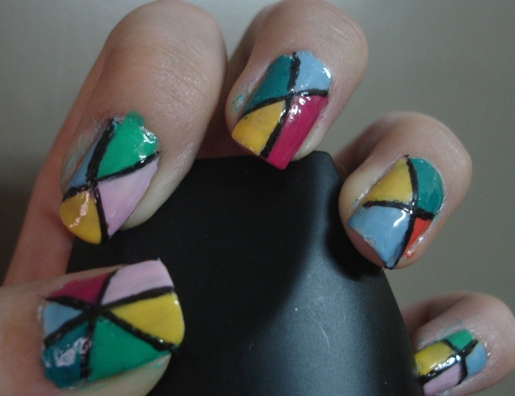 Stained Glass Mosaic Nail Art Design