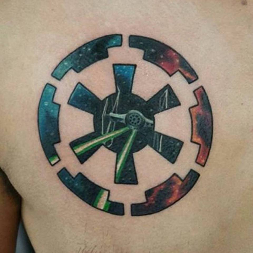 Star Wars Tattoo On Back Shoulder by Gold Dust Tattoos