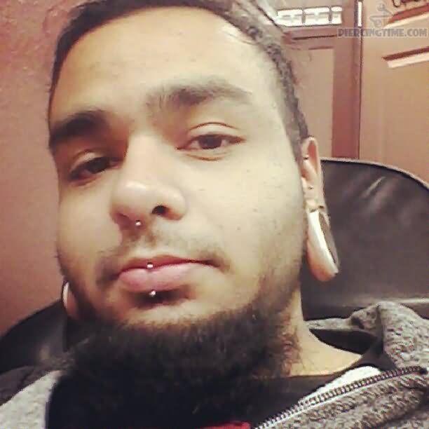 Stretched Lobes And Septril Piercing For Men