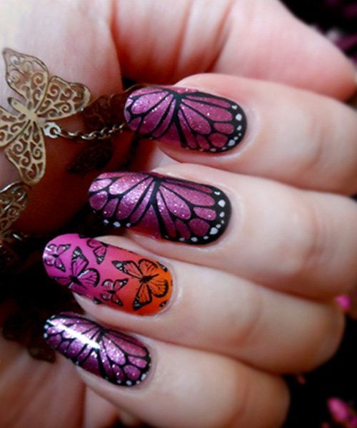 Super Cute Pin Butterfly Nail Art