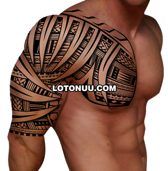 Superb Samoan Tribal Tattoo On Half Sleeve And Chest