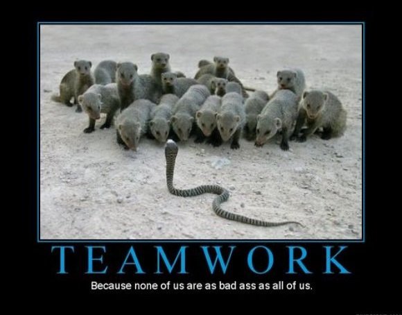 Teamwork Because None Of Us Are As Bad Ass As All Of Us.