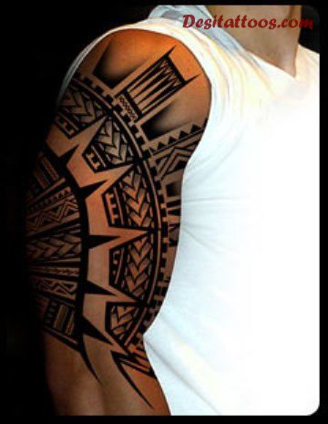 Terrific Samoan Tattoo On Right Half Sleeve