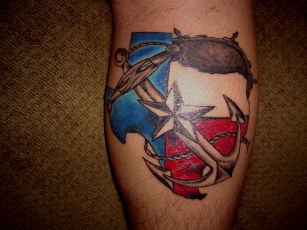 Texas Navy Star Tattoo