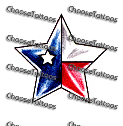 Texas Star Tattoo Stencil