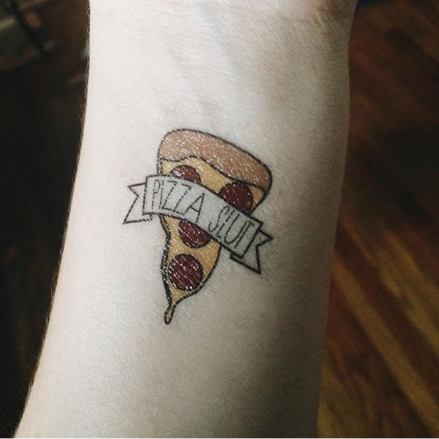Tiny Pizza Suit Tattoo