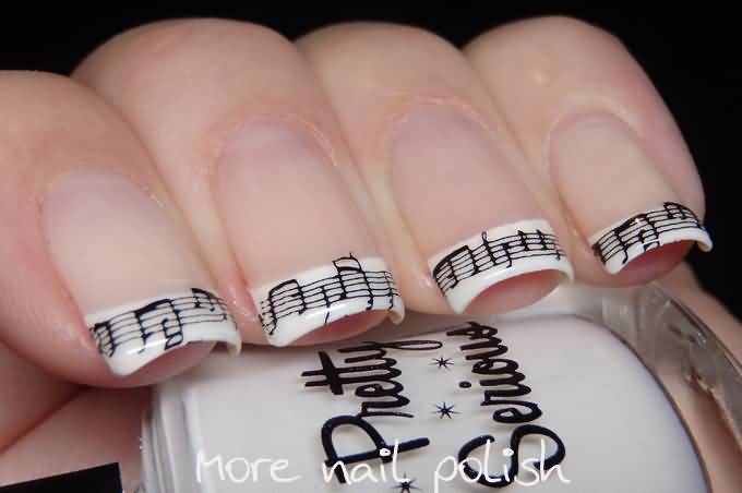 Tip Musical Notes Nail Art Design Idea