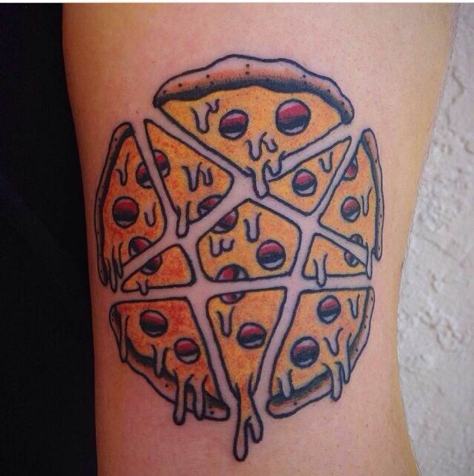 Traditional Pizza In Slices Tattoo