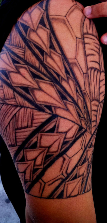 Tribal Samoan Tribal Tattoo On Half Sleeve