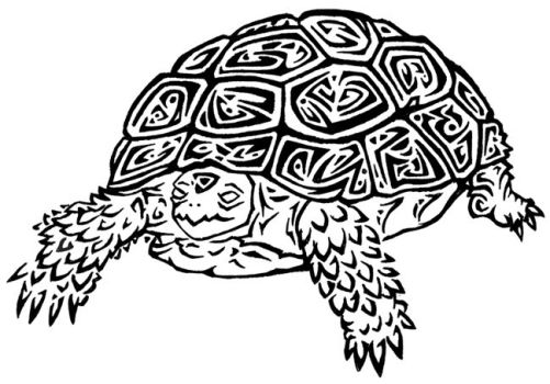 Tribal Tortoise Tattoo Design