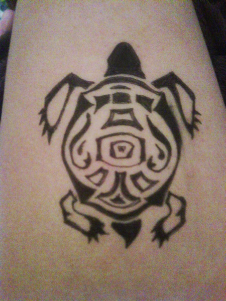 Tribal Tortoise Tattoo On Sleeve