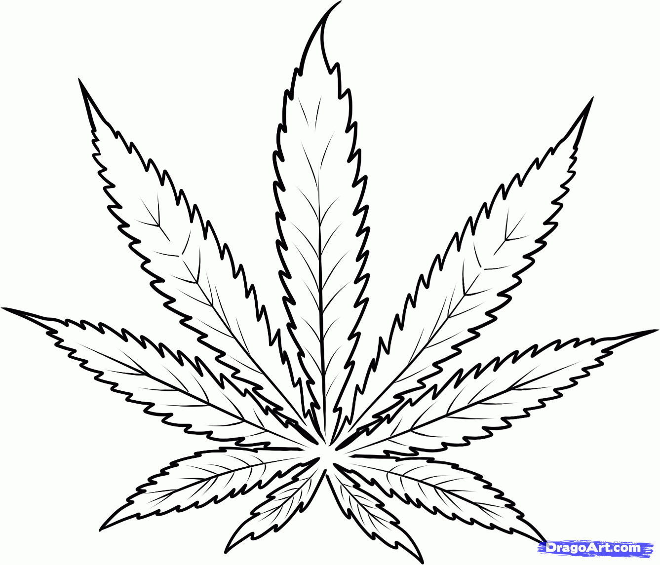 Weed Black And White Plant Tattoo Design