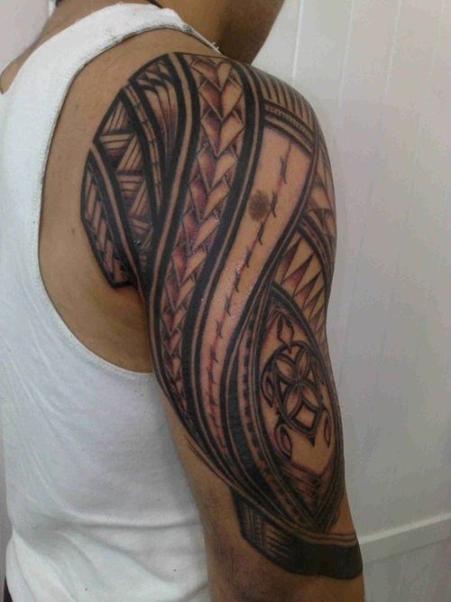 Wonderful Half Sleeve Samoan Tattoo For Men
