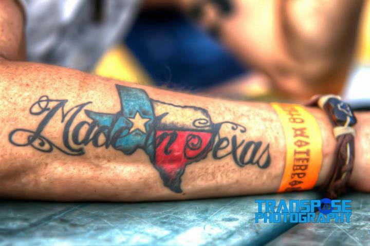 Wonderful Made In Texas With Map Tattoo On Right Half Sleeve