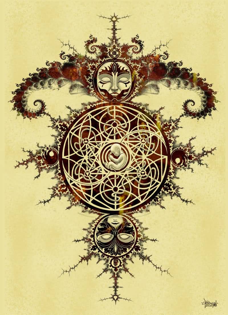 Wonderful Mandelbrot Mandala Tattoo Stencil By Loren86