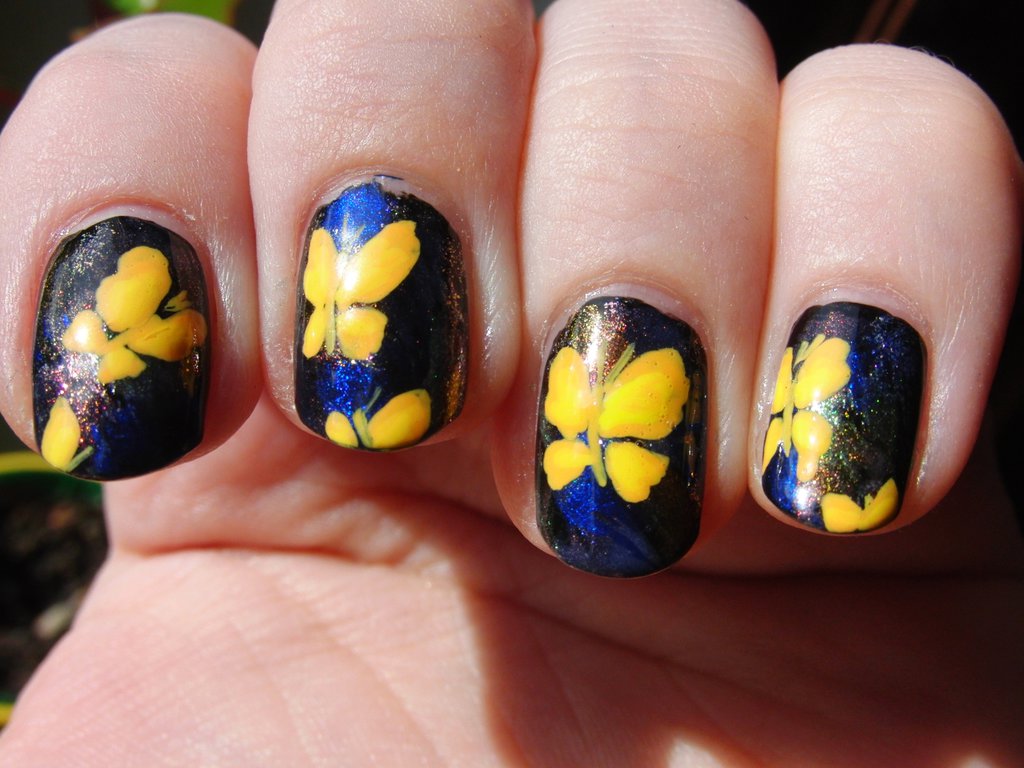 Yellow Butterflies Nail Art By Lyralein