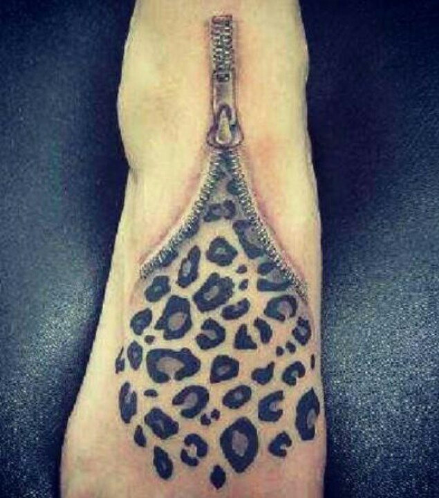 Zipper Cheetah Print Tattoo