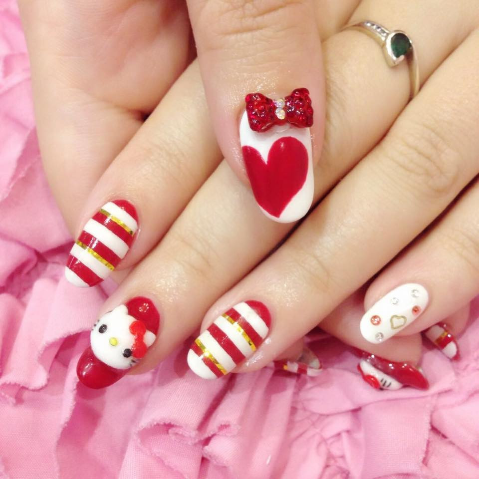 3D Hello Kitty Japanese Nail Art