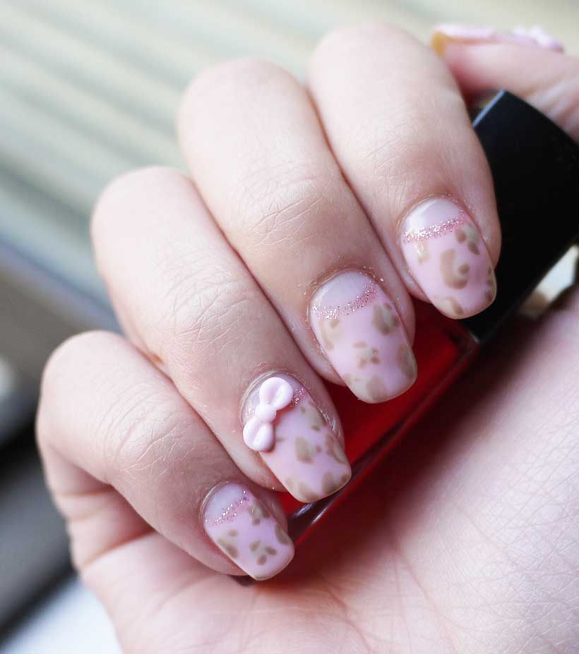 Accent 3D Pink Bow Japanese Nail Art