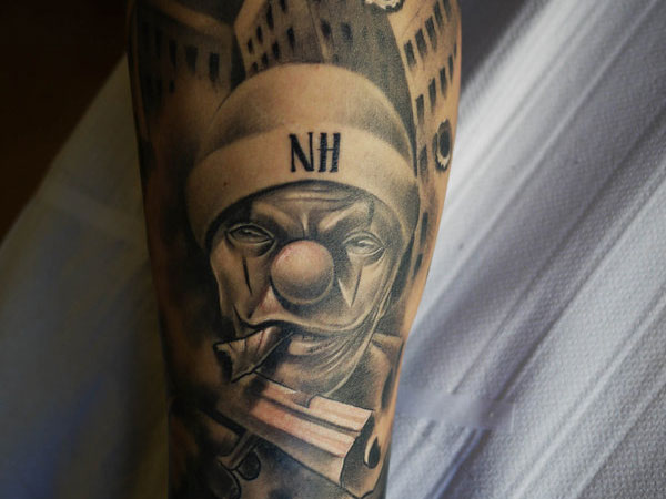 Amazing 3D Gangsta Joker Tattoo