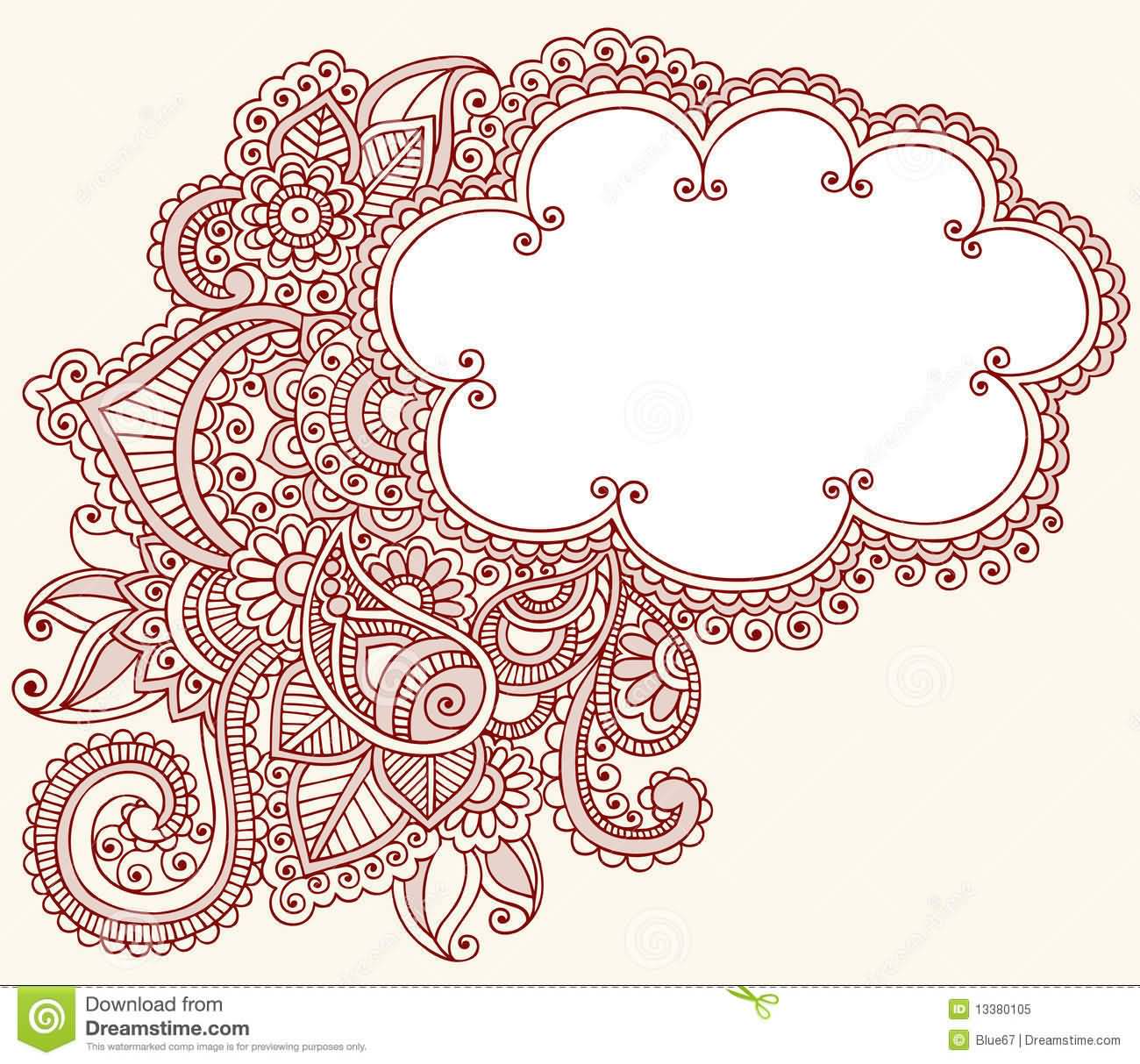 Amazing Cloud Paisley Pattern Tattoo Design