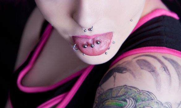 Amazing Septum And Multiple Tongue Piercing Picture