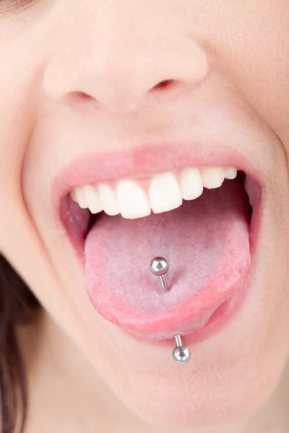 Amazing Silver Barbell Oral Piercing