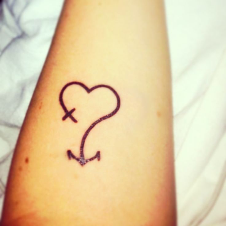 Anchor Love Tattoo On Forearm