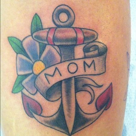 Anchor Mom Traditional Tattoo