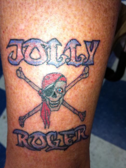 Awful Pirate Jolly Roger Tattoo