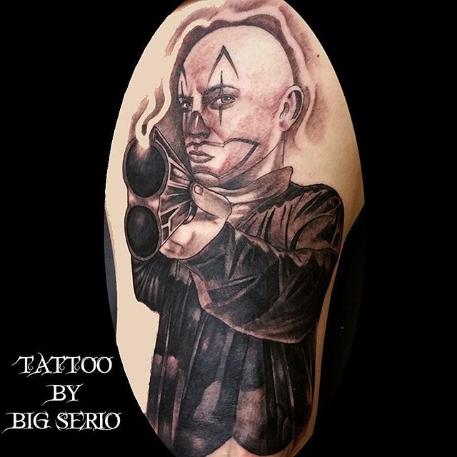 Bald Gangsta Clown Tattoo