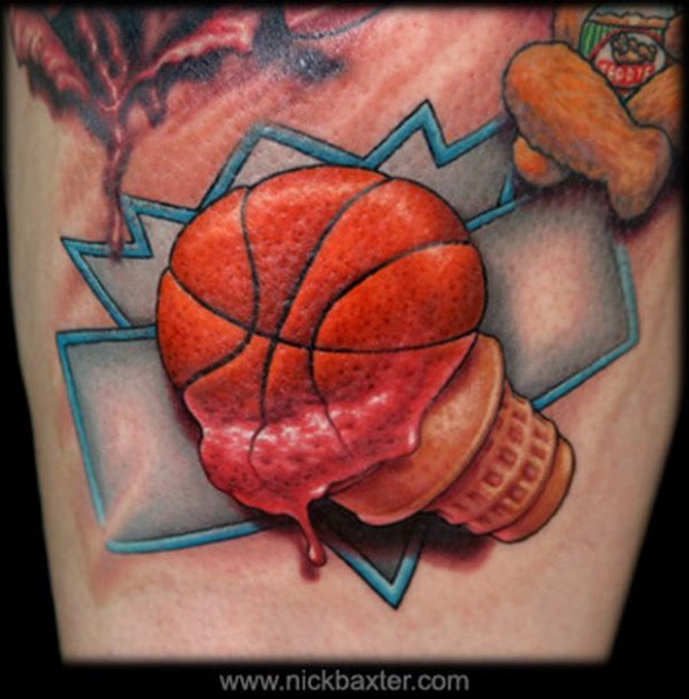 Basketball Ice Cream Tattoo