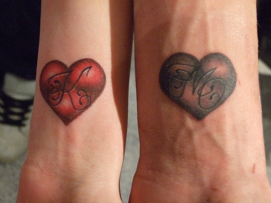 Beautiful Love Tattoos On Wrists By LadyBlackCreek