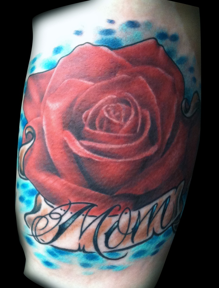 Beautiful Mom Banner With Rose Tattoo