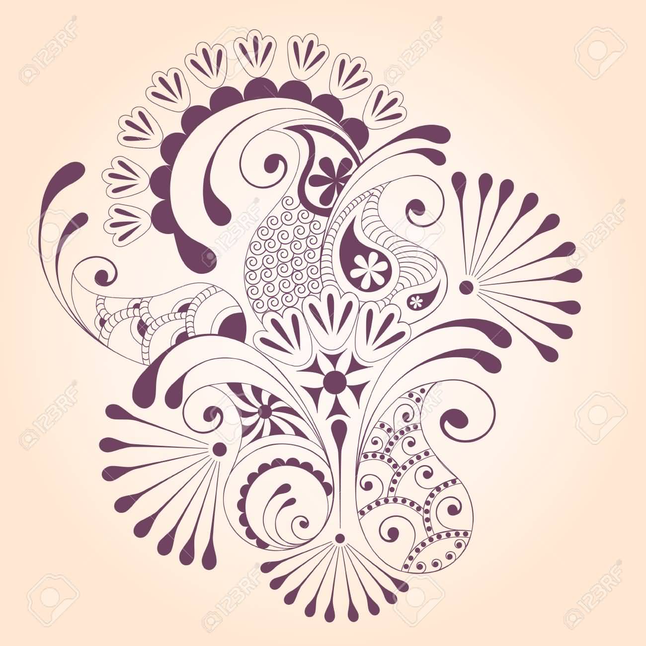 Beautiful Paisley Pattern Tattoo Design