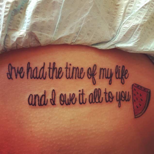 Best Love Quote With Watermelon Tattoo