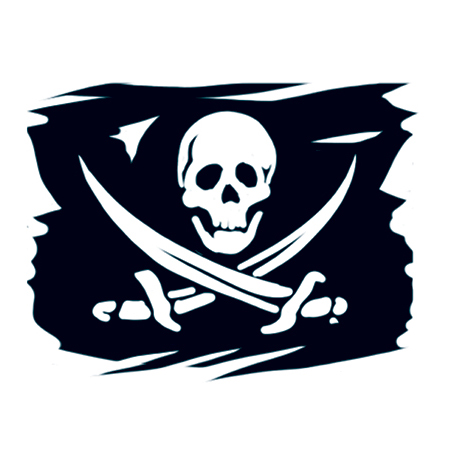 Black And White Pirate Flag Tattoo Stencil