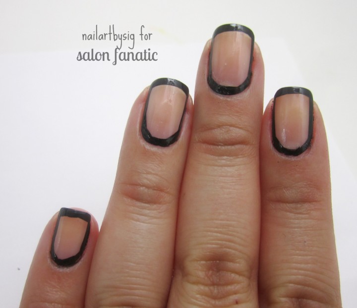Black Border With Full Negative Space Nail Art