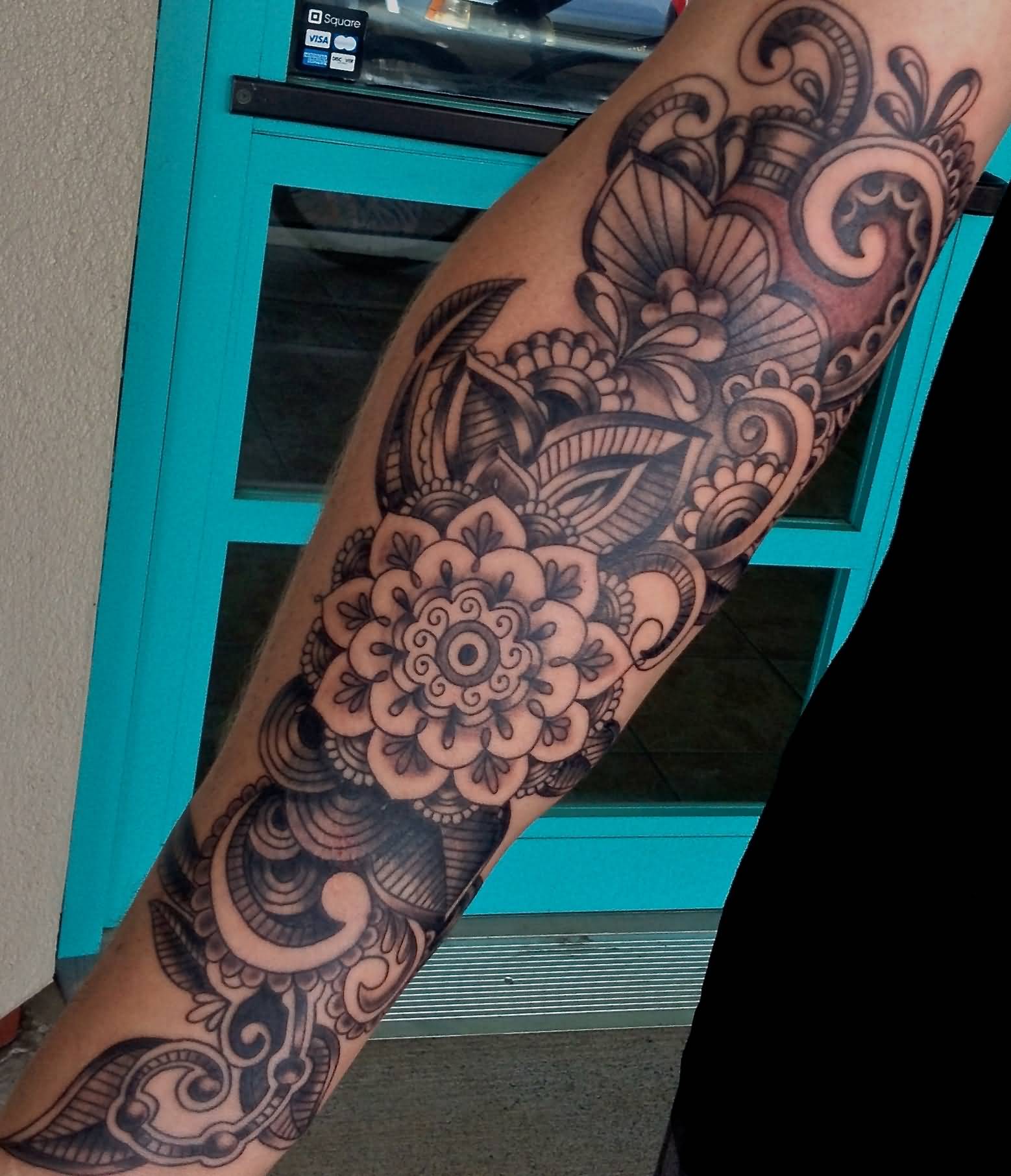 Brilliant Mandala Paisley Pattern Tattoo On Arm Sleeve