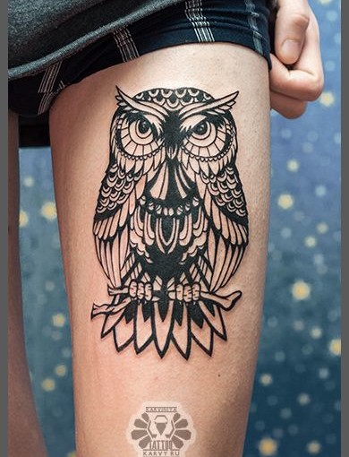 Brilliant Mosaic Owl Tattoo