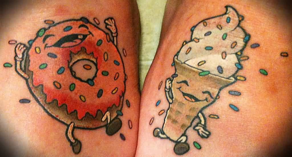Cartoon Ice Cream And Donut Tattoos By Zachariah