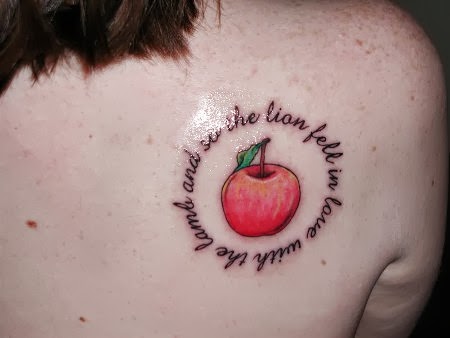 Circle Love Quote With Apple Tattoo