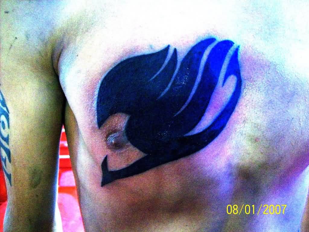 Cool Fairy Tail Tattoo On Chest