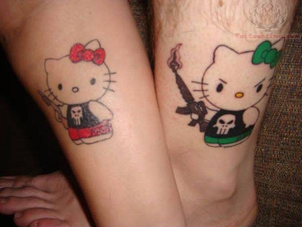 Couples Love tattoo On Ankles