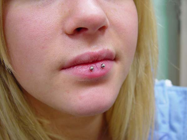 Cute Horizontal Lip Piercing For Girls